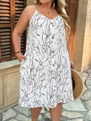 Vestido Feminino com Botões Frontais e Modelagem Soltinha - Camila. Plus Size