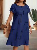 Vestido Feminino com Manga Morcego e com gola redonda - Sophie. Plus Size