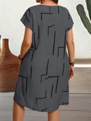 Vestido Feminino com Manga Morcego e com gola redonda - Sophie. Plus Size