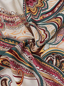 Vestido Longo Feminino com Estampa Paisley e Alças Finas - Liz. Plus Size