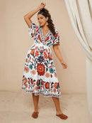 Vestidos Feminino com Decote em V  Estilo Modesto Thatá. Plus Size