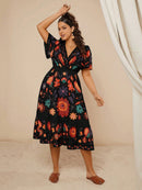 Vestidos Feminino com Decote em V  Estilo Modesto Thatá. Plus Size