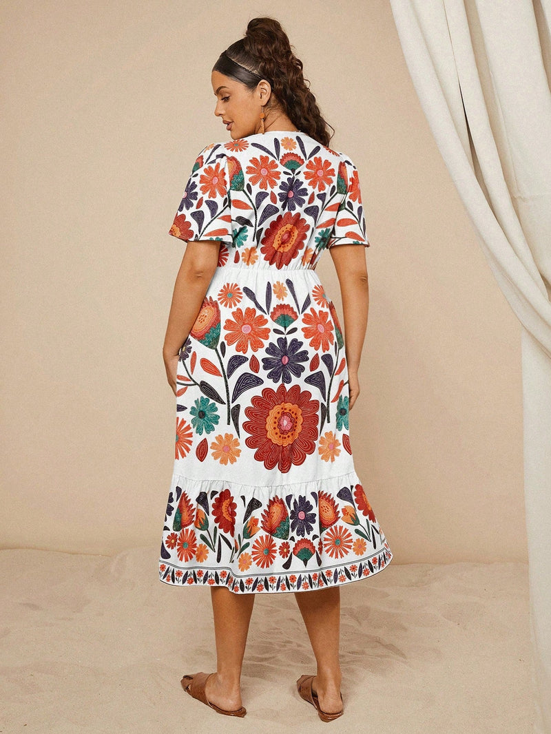 Vestidos Feminino com Decote em V  Estilo Modesto Thatá. Plus Size