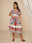 Vestidos Feminino com Decote em V  Estilo Modesto Thatá. Plus Size