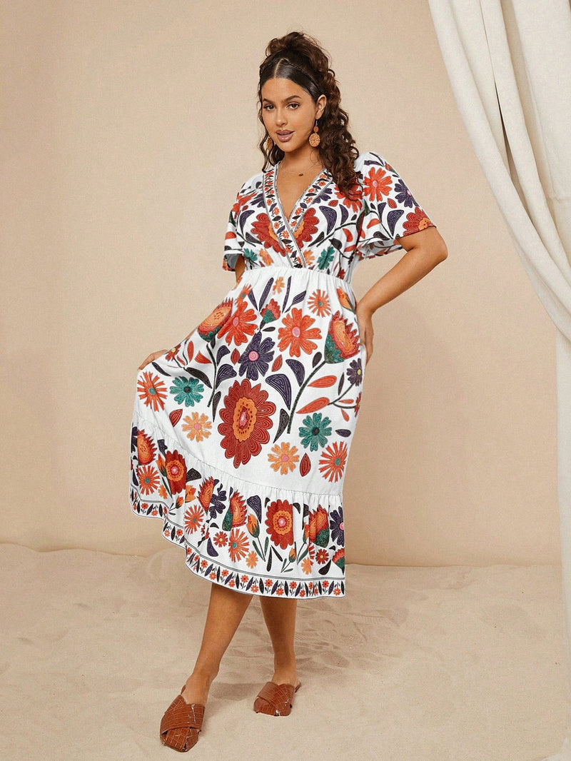 Vestidos Feminino com Decote em V  Estilo Modesto Thatá. Plus Size