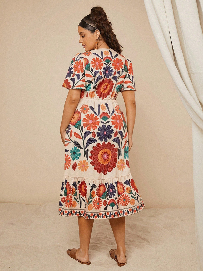 Vestidos Feminino com Decote em V  Estilo Modesto Thatá. Plus Size