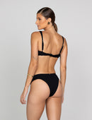 Biquini Textura Decote V Preto