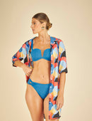 Biquíni Premium Decote V Textura Safira