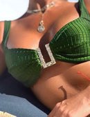 Biquíni Textura Croco Detalhes Ouro Martelado