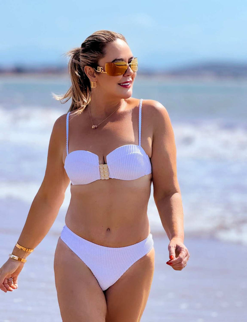 Biquini Meia Taça Large Textura White