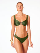 Biquíni Textura Croco Detalhes Ouro Martelado