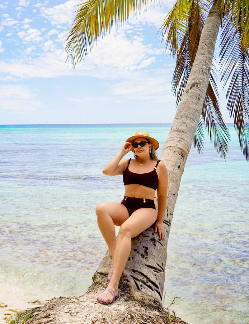 kit Biquíni Hot Pant Modelador Topazio Bordô