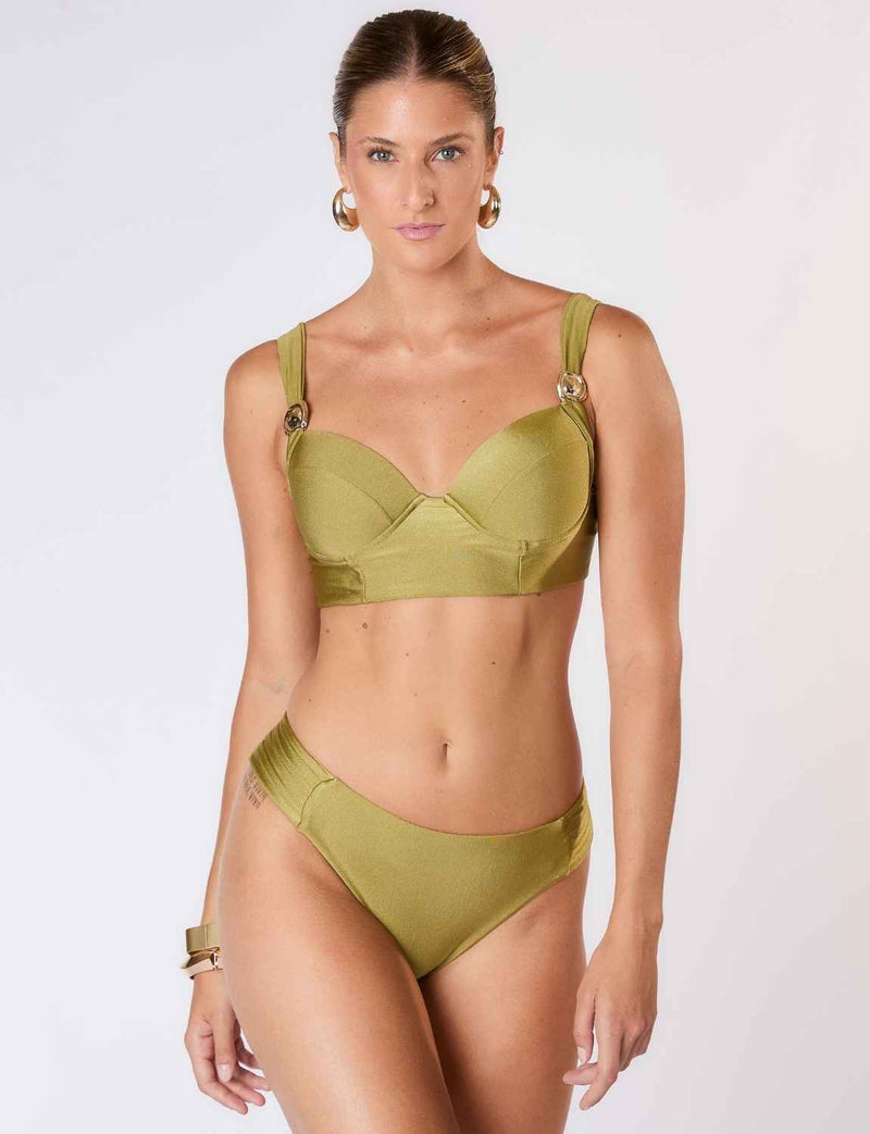 Biquíni Classic Premium Metal Ouro Martelado Pistache