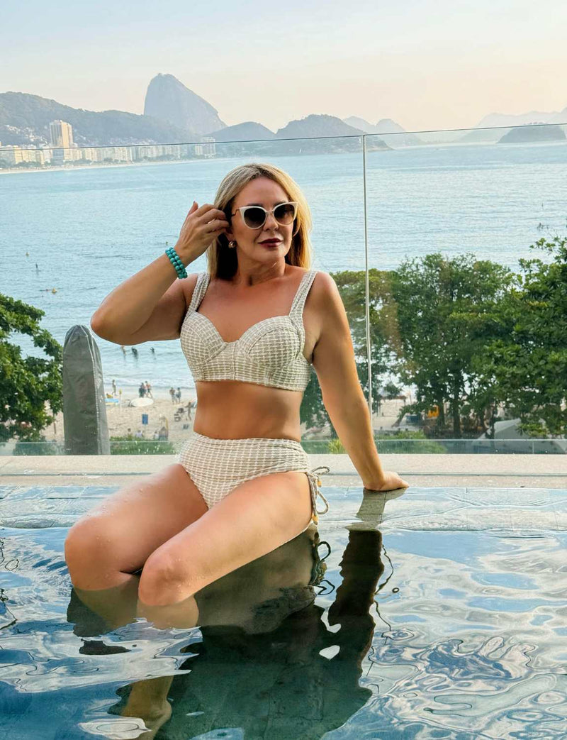 Biquíni Hot Pant Modelador Textura Marroquina