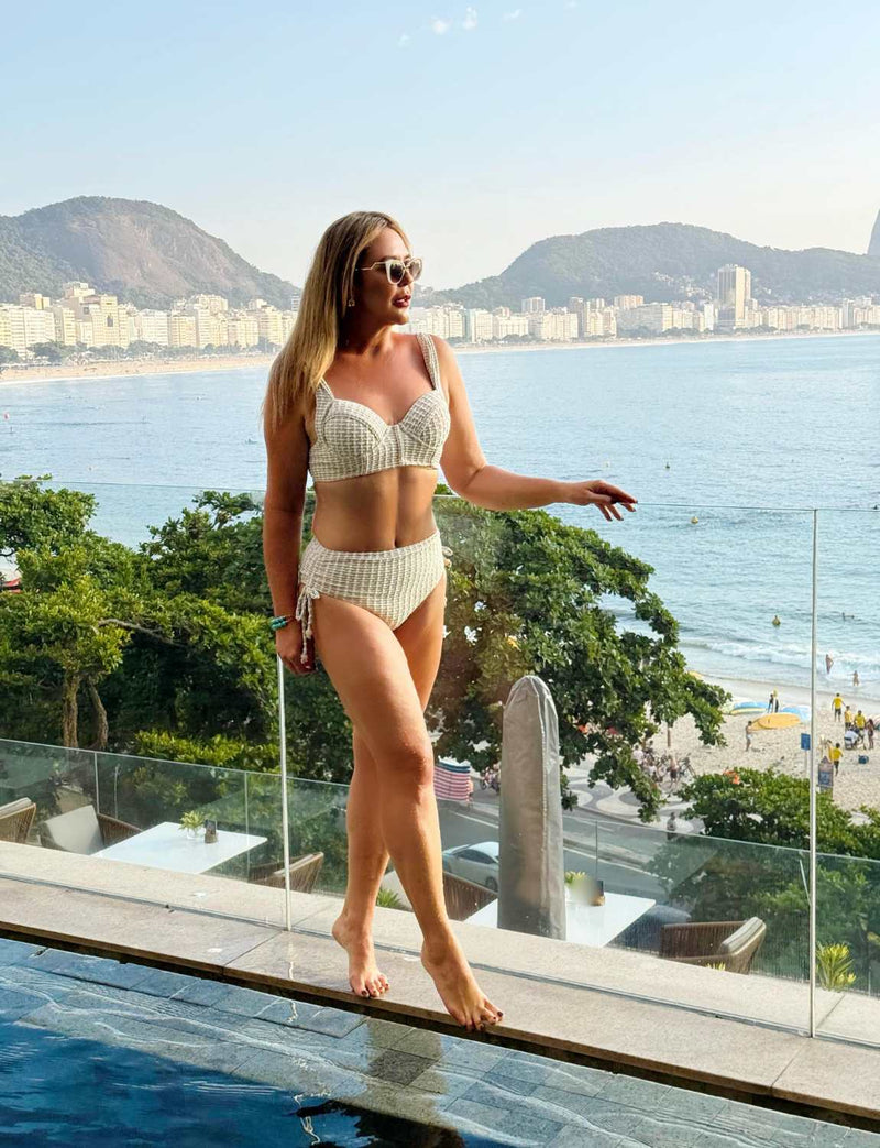 Biquíni Hot Pant Modelador Textura Marroquina