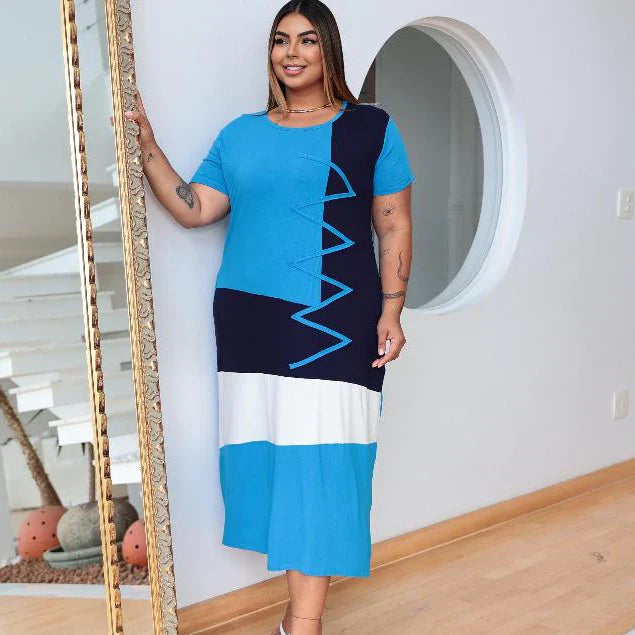 Vestido Feminino Solto com Bolso em Malha - Edelis. Plus Size