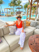 Calça Fluida Cós Renda com Elástico e Detalhes Barra Bordado Inglês