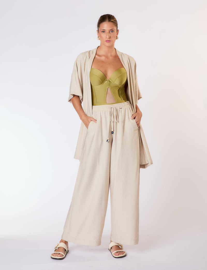 Calça Pantalona Areia