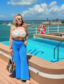 Calça Pantalona Cos Largo Extra Safira