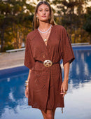 Cinto Corda Tressê e Maxi Fivela Marrom