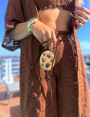 Cinto Corda Tressê e Maxi Fivela Marrom