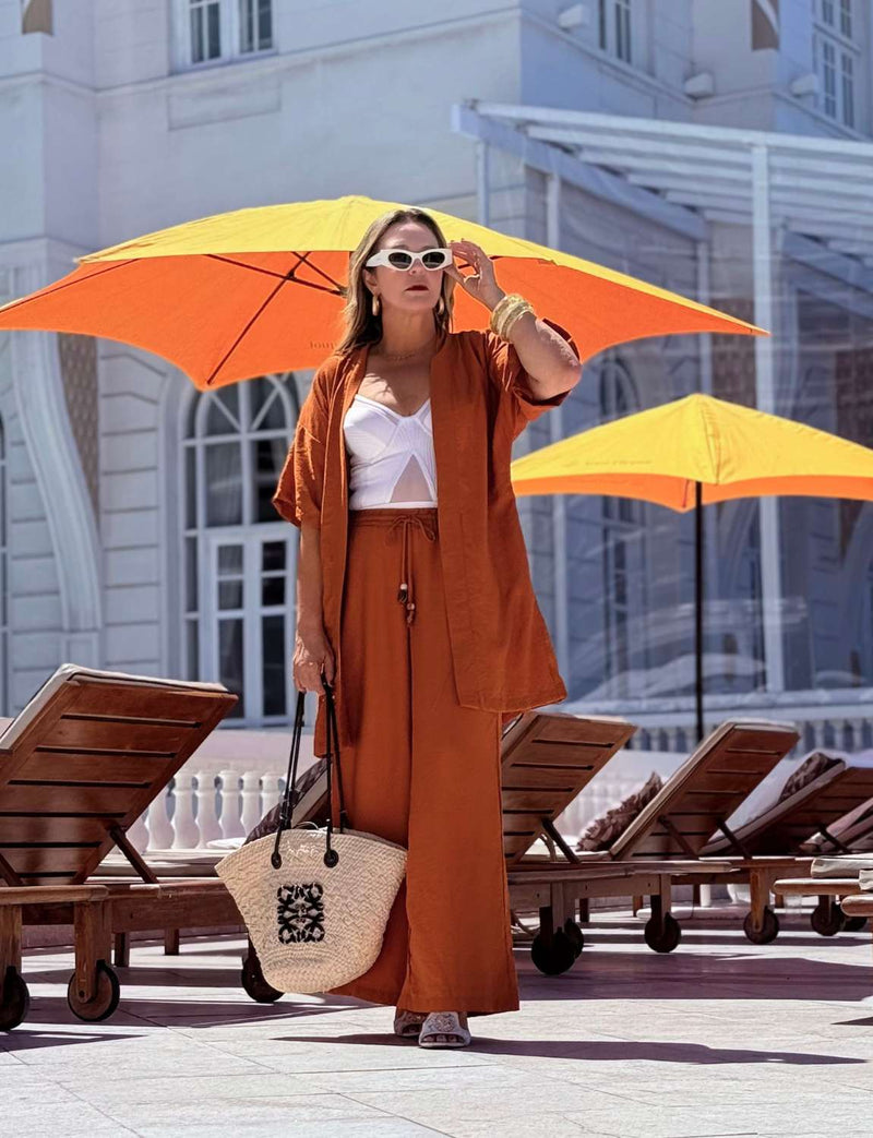 Calça Pantalona Conhaque