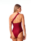 Maiô Ombro Único Dupla Face Textura Bossa