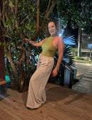 Calça Pantalona Areia