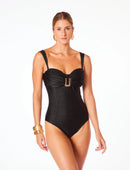 Maiô Ultra Modelador 3.0 Ouro Martelado Preto