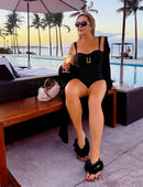 Maiô Ultra Modelador 3.0 Ouro Martelado Preto