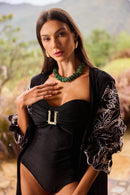 Maiô Ultra Modelador 3.0 Ouro Martelado Preto