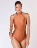 Maiô Halter Modelador Conhaque