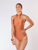 Maiô Halter Modelador Conhaque